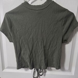 Rue21 Dark Green Ribbed Crop Top